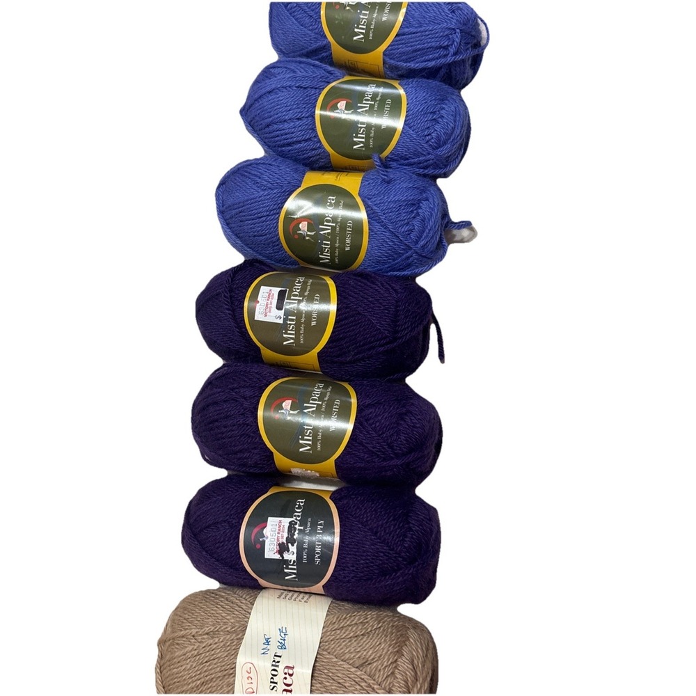 Misti Alpaca Yarn Worsted and sport variety colors Lot of 7